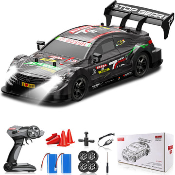 Sakeye Rcemote Control Car for Adults, 1/16 4WD 2.4GHz RC Drift Car Black RC Cars Hobby Racing Car Drift Cars with LED Light Rec