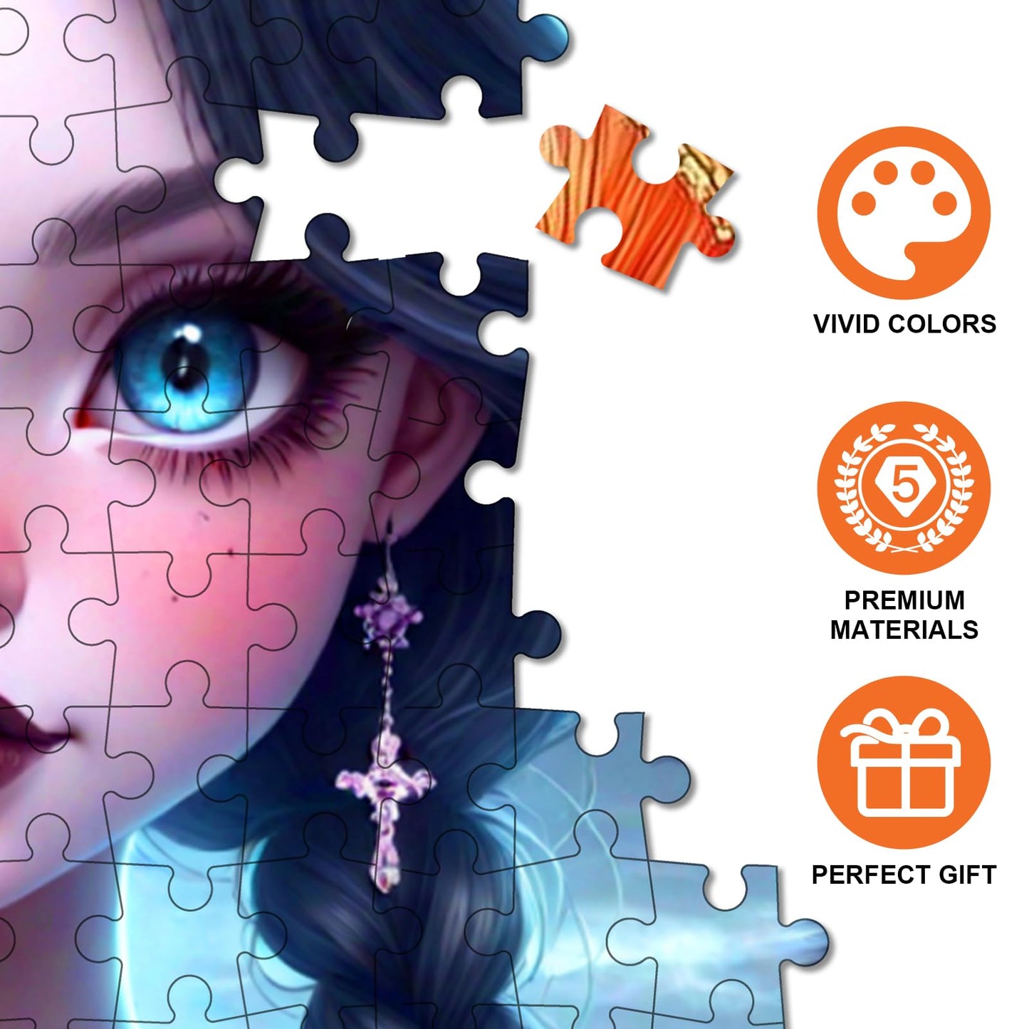 1000pcs Halloween Girl Paper Puzzle - Large Halloween Jigsaw Puzzle Toy mature-themed Game Gift - Family Interactive Game Puzzle DIY Home Decoration Brain Challenge Gift