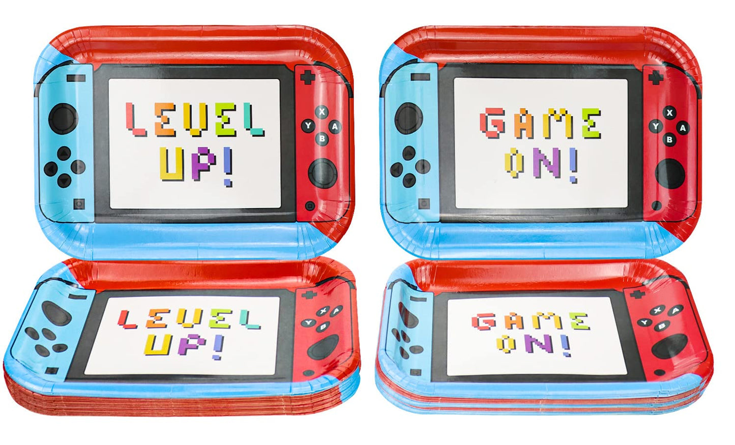 Hegbolke 40Pcs 11 Inches Game Controller Birthday Party Plates - Video Game Birthday Party Decorations for Boys Gamer Gaming Par