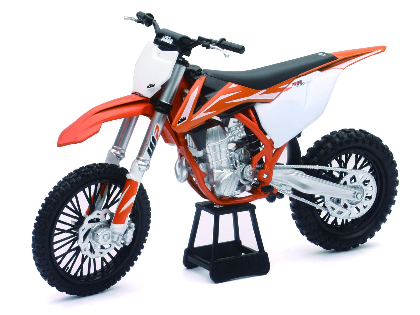 Ktm 450 Sx-F Dirt Bike Orange And White 1/10 Diecast Motorcycle Model By New Ray
