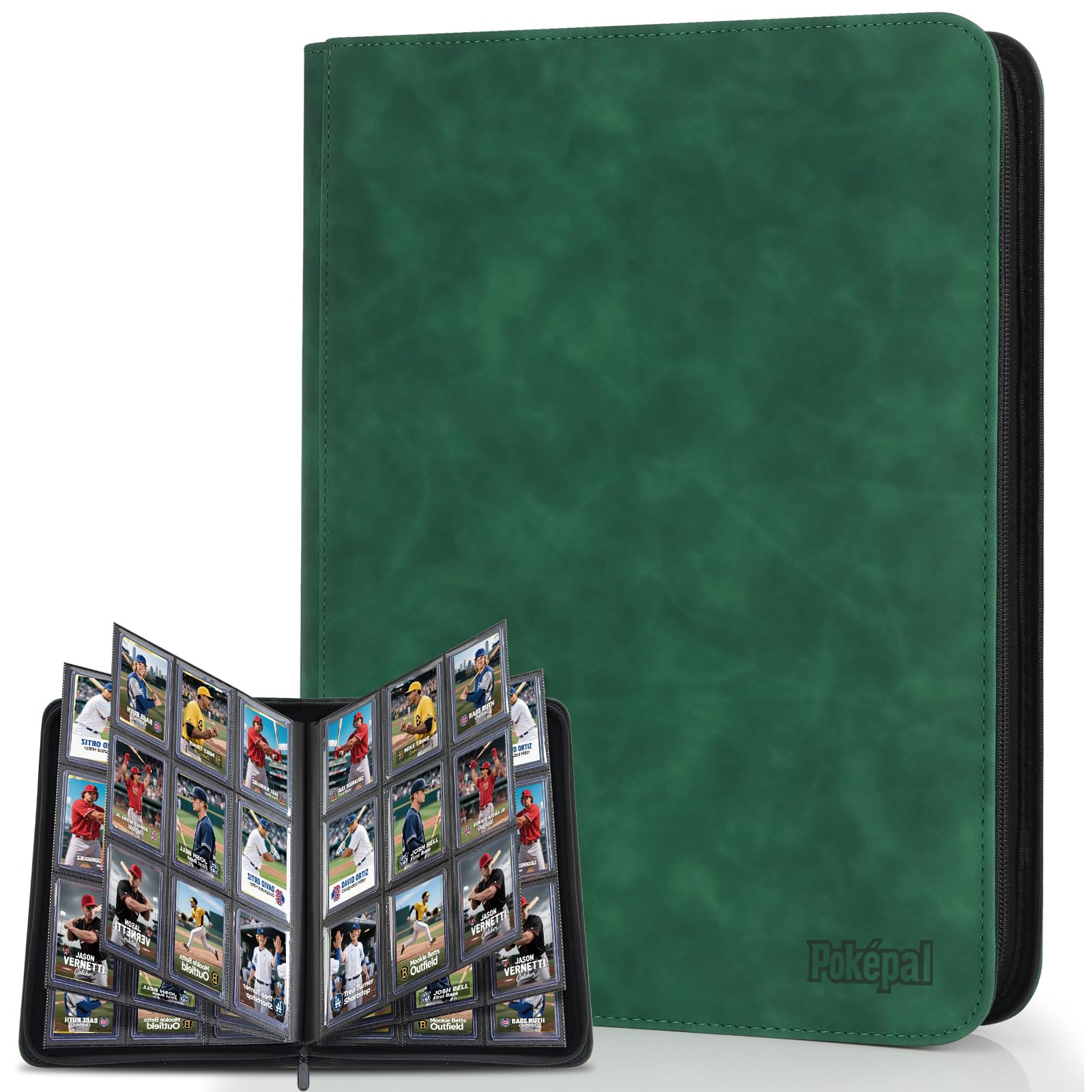 Pok?pal Trading Card Binder  9 Pocket Card Collection Binder for 540 Cards  enhanced Card Book Double Sided Pocket  Collector Album Card Holder Folder for TCG PM MTG OPCG YGO Sports Cards (Dark Green)