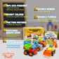 Construction Toy Truck Set For Toddlers Ages 1-4 - Push & Pull Friction Trucks, Matching Book - Bpa Free Cars For Boys & Girls