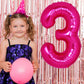 40 Inch Giant Hot Pink Number 13 Balloon, Helium Mylar Foil Number Balloons For Birthday Party, 13Th Birthday Decorations For Ki