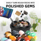 Tryes Rock Tumbler Kit Adults - Rock Polisher Tumbler With Noise Reduction Cover, Speed&Timer Control, Includes 4 Polishing Grits, Rough Gemstones, Learning Guide Etc. (Yellow)