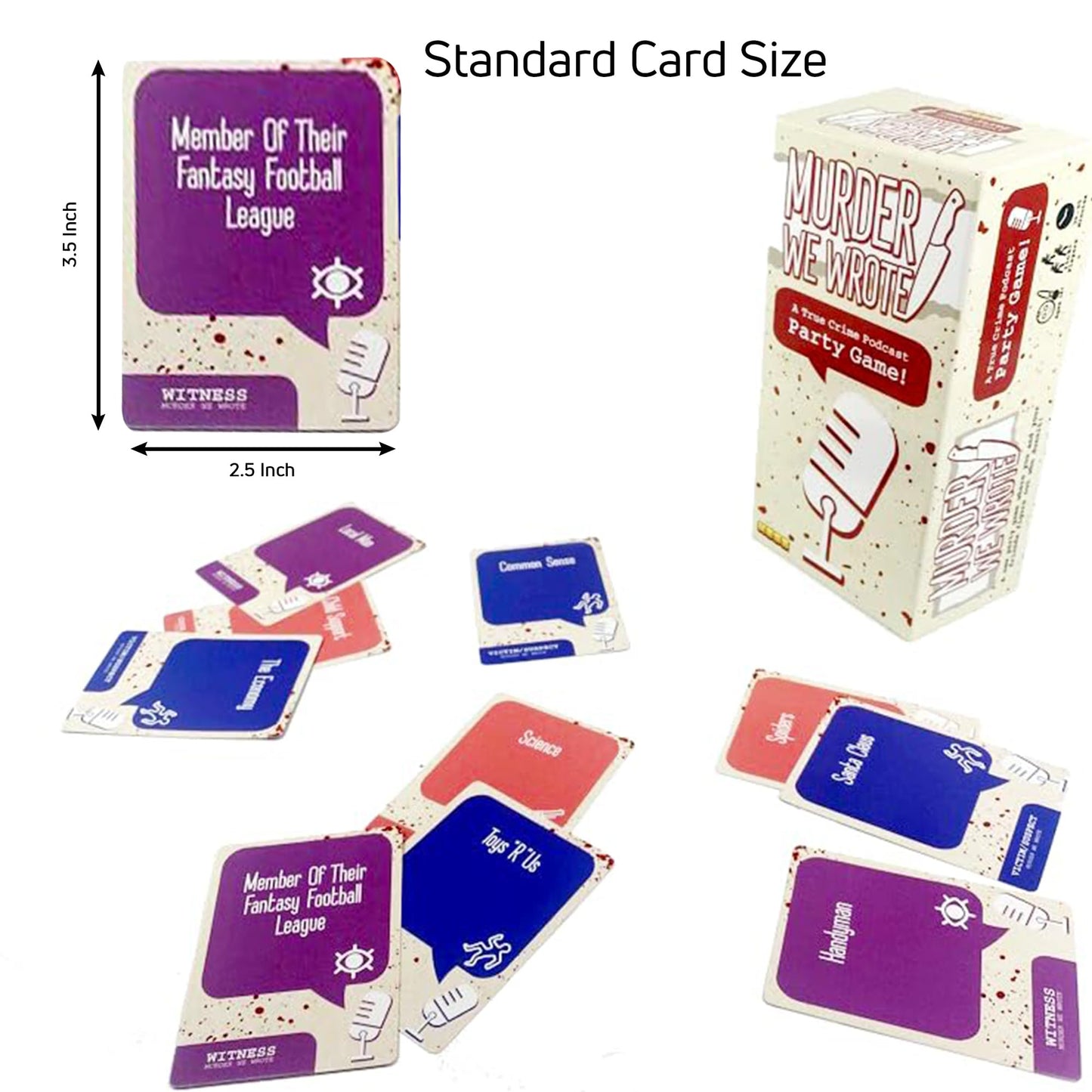 KESS Murder We Wrote Party Game for Adults & Teens, 3-8 Players, Cardstock, Multicolored, 4x8x3 inches, Ages 14+