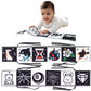 For Babies 0 To 3 Years,Sensory Exploration Cloth Book With High Contrast Patterns, Portable Activity Toy For Tummy Time And Vis