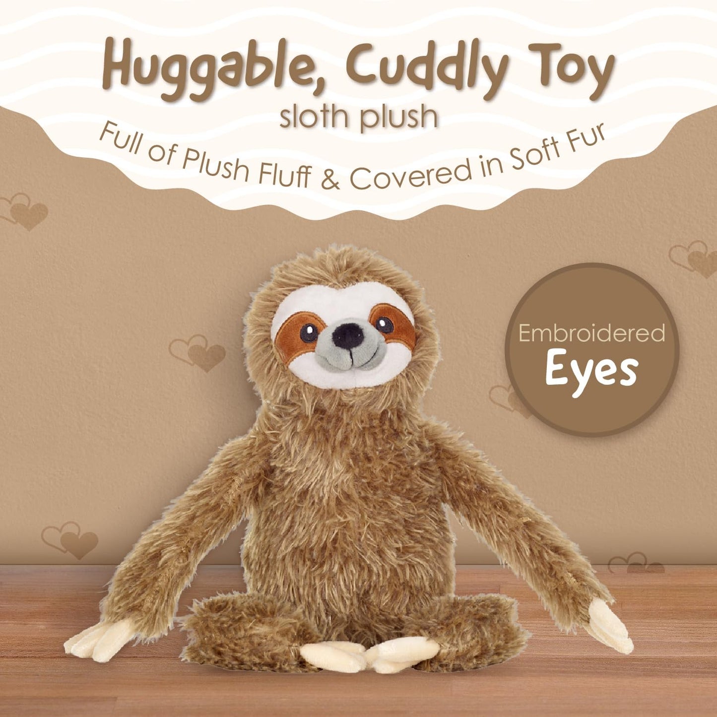 Squirrel Products Cuddle Mates Sloth Stuffed Animal Plush Toy - 9 Inch