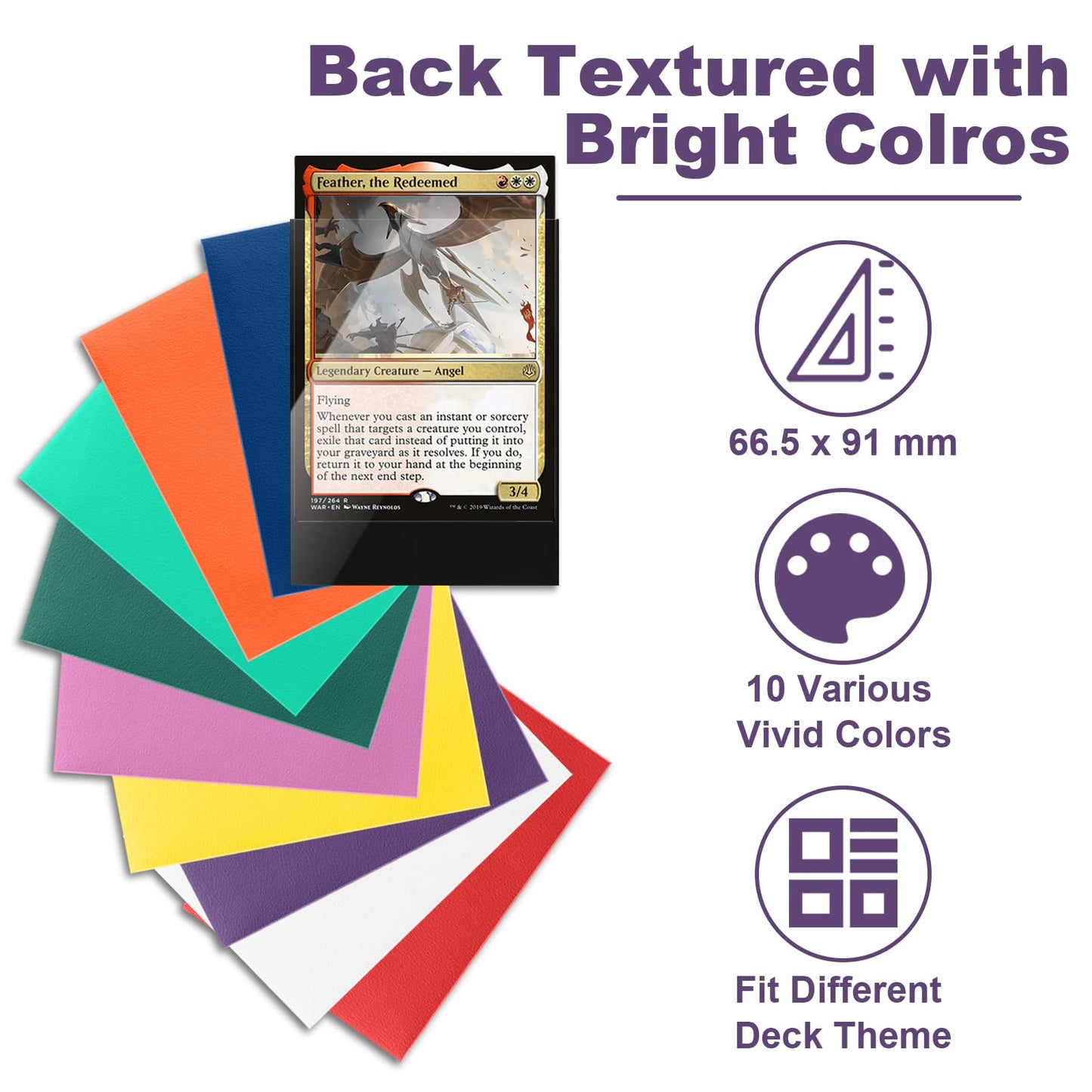 Purple Mtg Card Sleeves 200 Pack, Standard Card Sleeves Sturdy Mtg Sleeves Matte Back Finish, Perfect Shuffling - Protect All Yo
