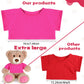 Roundfunny Bear Tee Shirt Fit 14-18Inch Bear Clothes Stuffed Animal Clothes Shirt Basic Stuffed Bears Dolls Shirt, Pink