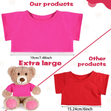 Roundfunny Bear Tee Shirt Fit 14-18Inch Bear Clothes Stuffed Animal Clothes Shirt Basic Stuffed Bears Dolls Shirt, Pink