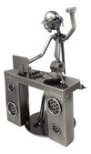 Broadway Gift 6' Silver Tone Disc Jockey Tabletop Figurine - Metal Spinner Dj Figurine - Steampunk Musician Statue