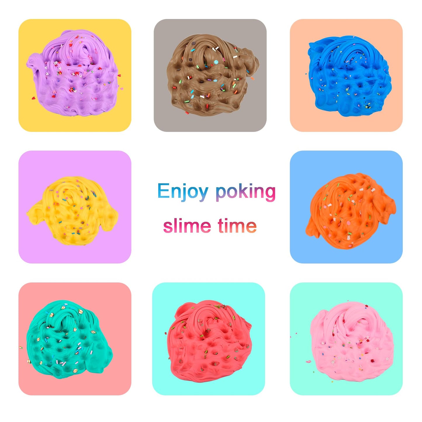Scented Slime Kit with 9 Pack Butter Slimes  Solid Color Slime Watermelon Coffee Bunny Super Soft and Non-Sticky  Stress Relief Toy Party Favors Birthday Gifts for Girls and Boys 6 7 8 9 10 11 12