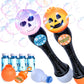 Springflower Halloween Toy,Halloween Bubble Blower Wand,13.5 Inch Illuminating Bubble Maker With Led Light-Up Effect For Kids,Halloween Bubble Party Favor,Pumpkin & Skull Design, 2 Pack