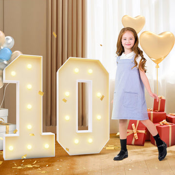 Imprsv 3Ft 10Th Birthday Decorations Numbers: 10Th Birthday Party Anniversary Decorations Large Light Up Numbers 10 For Girls Bo
