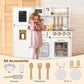 OOOK Wooden Kids Kitchen Playset, Simulated Kids Play Kitchen with Lights and Sounds, Nice Role Play Toy Kitchen with Plenty of