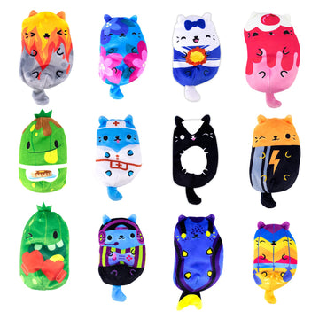 Cats Vs Pickles - 12-Pack Assortment #13 Gold Wave - 4'' Cute Cuddly Collectible Bean Plush Toy - Collect These As Stocking Stuf