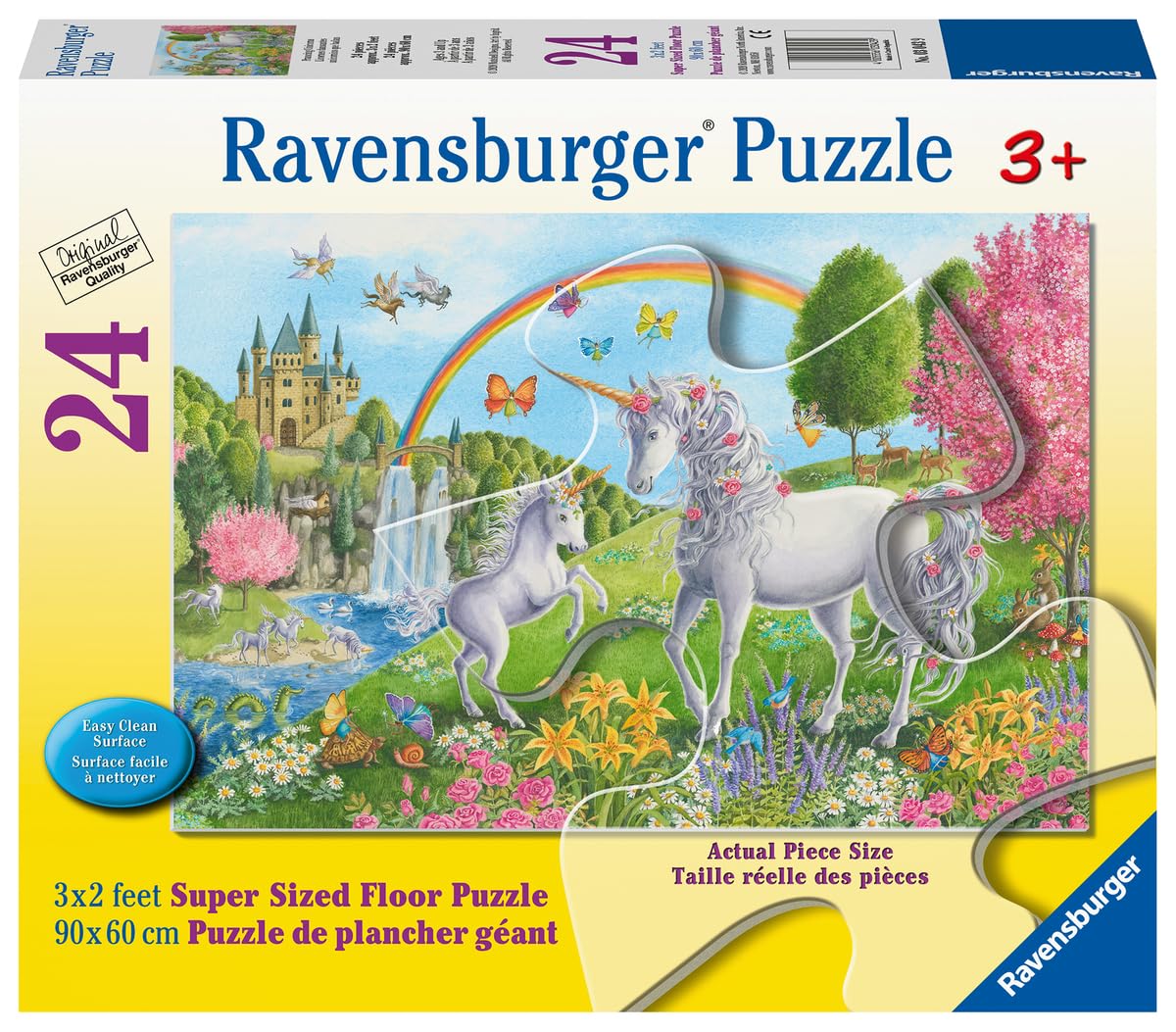 Ravensburger Prancing Unicorns 24 Piece Giant Floor Puzzle For Kids - 03043 - Every Piece Is Unique, Pieces Fit Together Perfectly