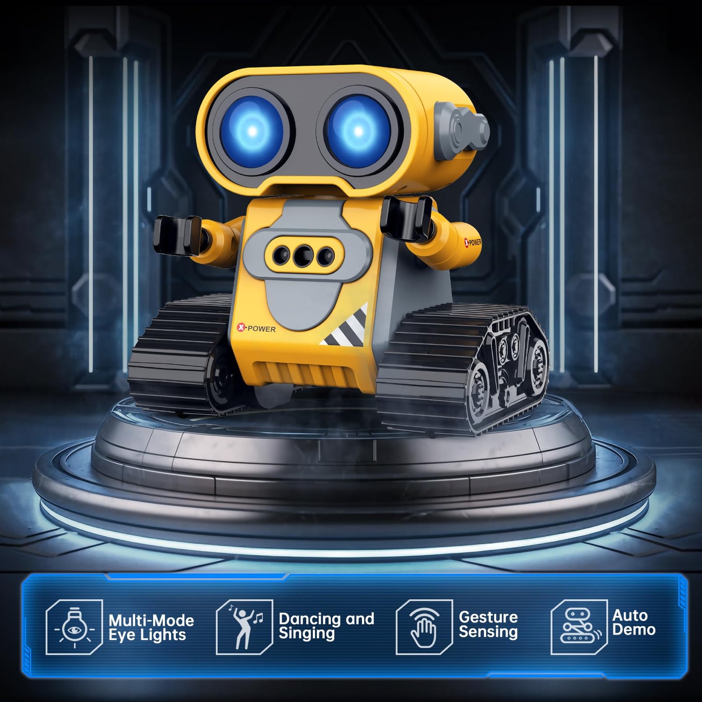 Hamourd Robot Toys for Kids, Remote Control Robot with Auto-Demo, Gesture Sensing, and Multiple Eye Light Auto Modes, Flexible A
