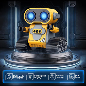 Hamourd Robot Toys for Kids, Remote Control Robot with Auto-Demo, Gesture Sensing, and Multiple Eye Light Auto Modes, Flexible A