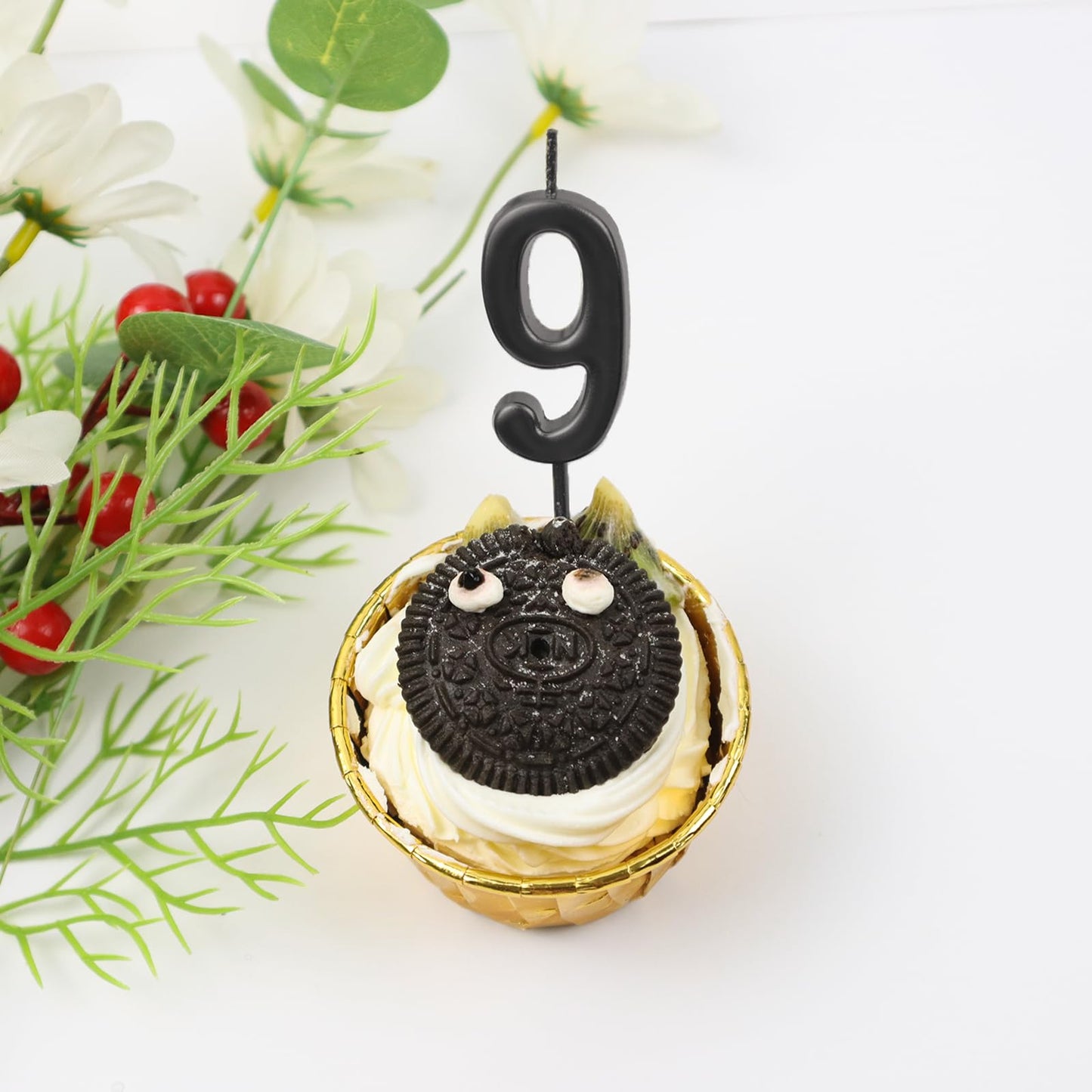 Chanseen 10Pcs Black Number Candles 0 1 2 3 4 5 6 7 8 9 Birthday Candles for Cake Cupcake Decorations Party Wedding Anniversary