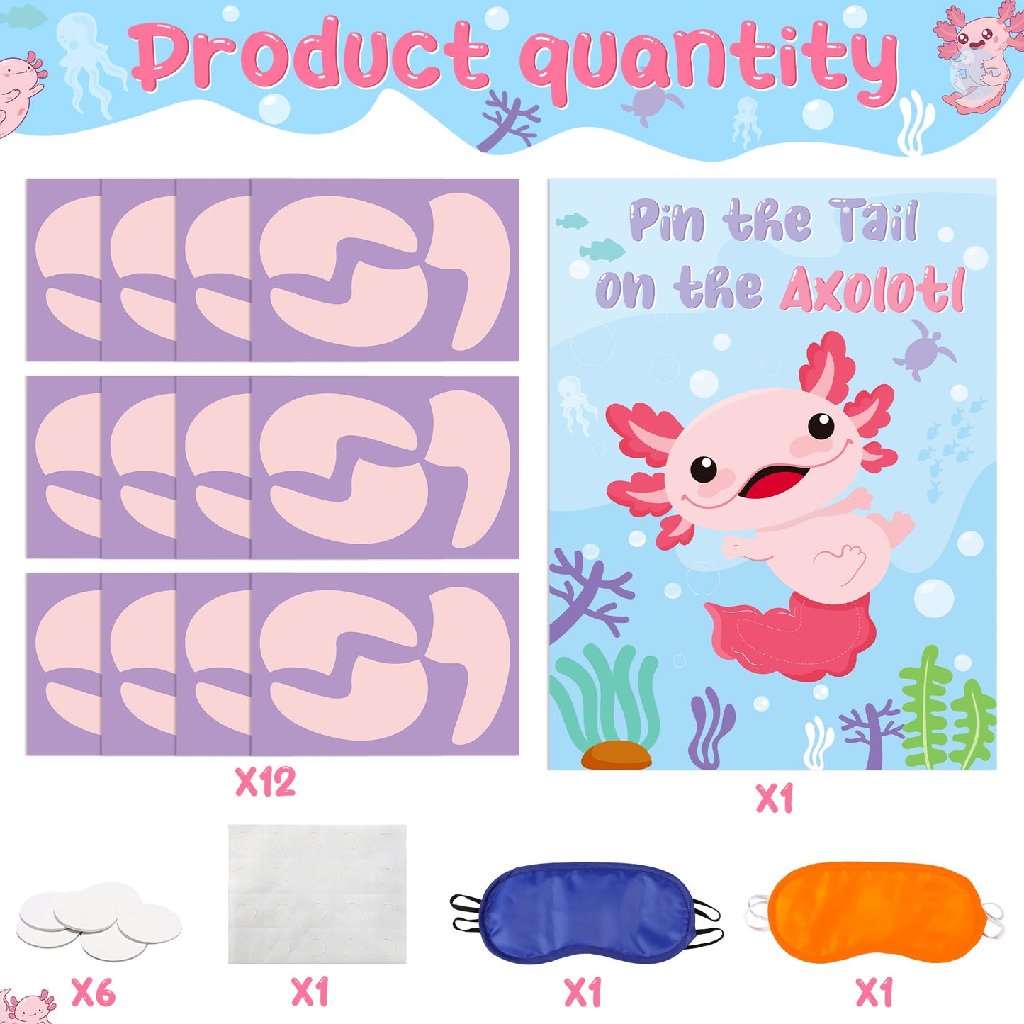 B1ykin Party Pin The Tail Games - Pin The Tail on The Poster Stickers Game Poster Photo Prop Decor, Sticker Game DIY Craft Proje