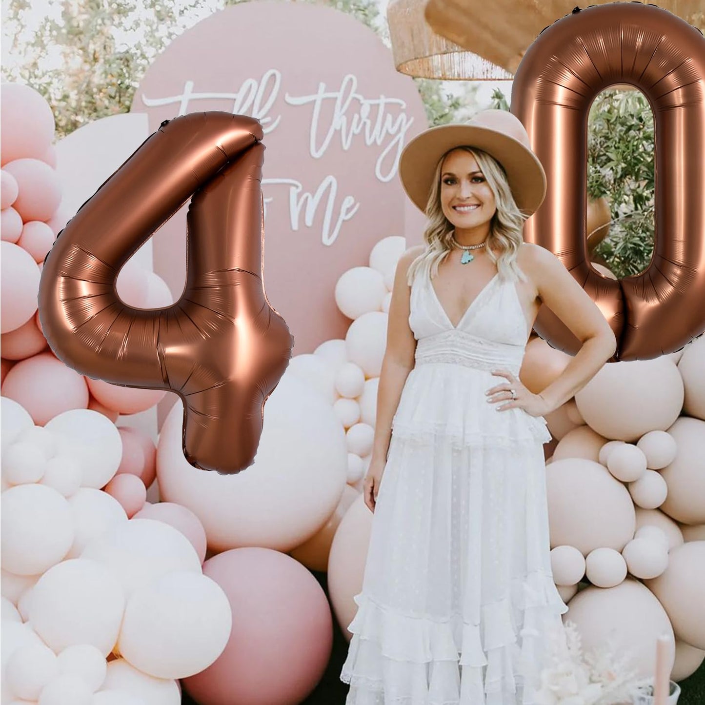Toniful 40 Inch Coffee Brown Large Numbers Balloon 0-9 Birthday Party Decorations,Big Chocolate Number 0 Foil Balloon Digital 0