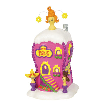 Department 56 Dr. Seuss Grinch Village La Boutique Beauty Parlor Lit Building, 6.75 Inch, Multicolor