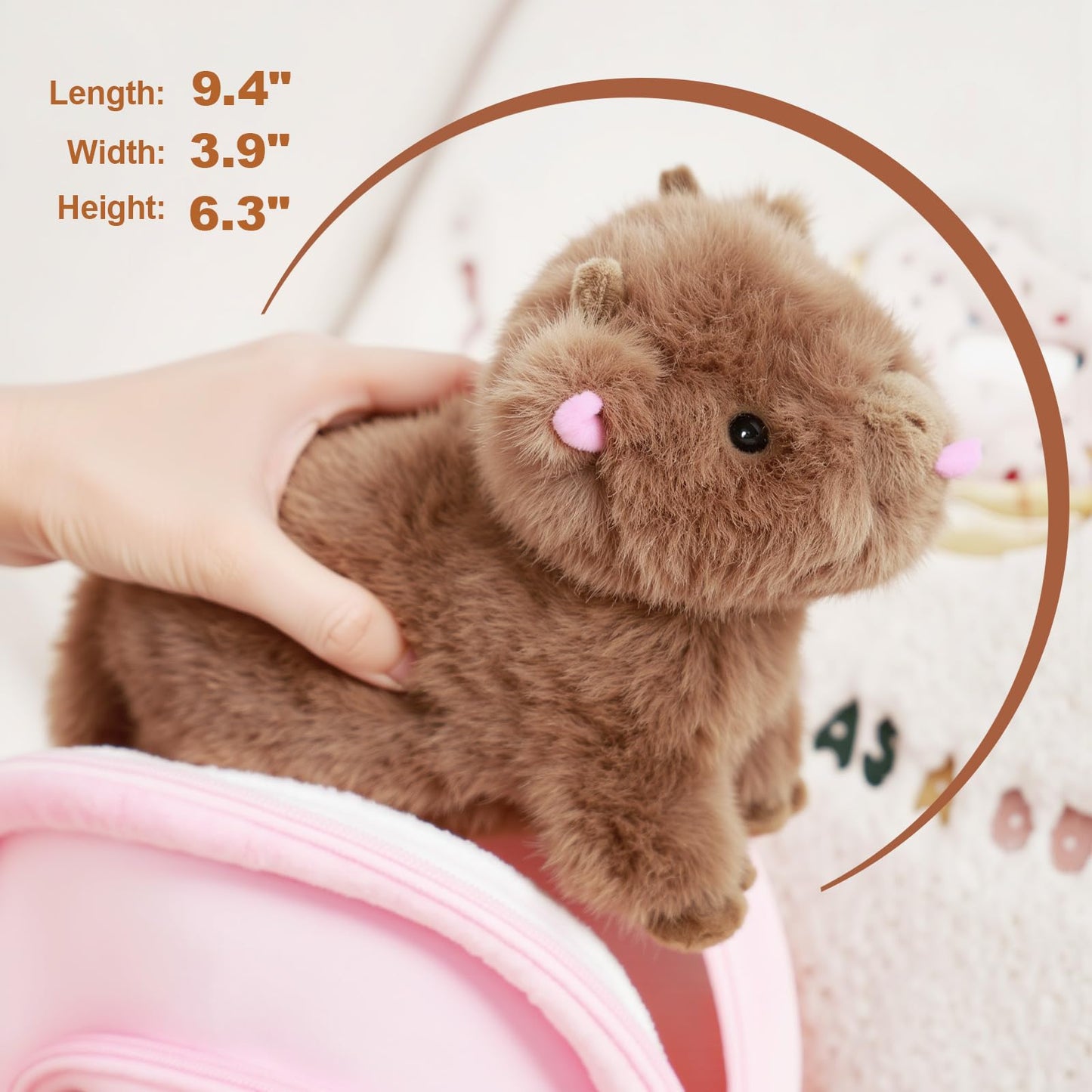 OUOZZZ Highland Cow Stuffed Animal - Mini Baby Scottish Cow Plush Toy - Soft & Realistic  Travel-Friendly & Portable Gift for Girls  Boys  Toddlers & Kids 9.4