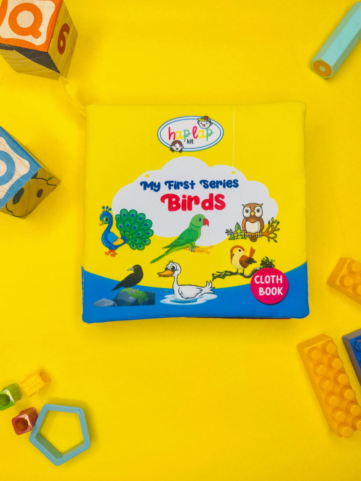 Haplap Kit  Soft Cloth Book For Babies  Crinkle Sound  Sensory Learning Toy  Montessori Tummy Time Toy  02 Years (Birds)