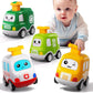 Jukudahu City Press And Go Car Toys For Toddlers 1-3 - 4 Pcs Kids Play Cars, Ambulance, Sanitation Car, Bus And School Bus, Car