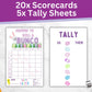 Easter Bunco Theme Set - Bunco Score Sheets - Spring Themed Bunco - Easter Scorecards - Tally Sheets - Ghost Player - Bunco Babe