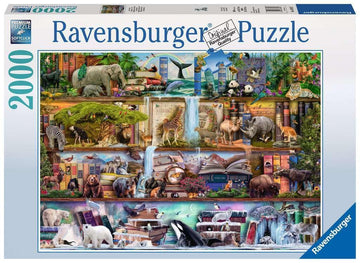 Ravensburger 2000 Piece Jigsaw Puzzle - Aimee Stewart Wild Kingdom, Teal/Turquoise Green, FSC-Certified Cardboard, Model 16652
