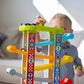 Fat Brain Toys Zigzag Racetrack - Number-Learning Car Tower for Preschoolers, 15 x 12.5 x 4 inches, Mixed Materials, Model FB424
