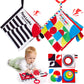 Hahaland Baby Books 0-6 Months - 2Pcs Infant Toys 0-6M Tummy Time Baby Toy Newborn Toys High Contrast Visual Development Sensory Baby Book Baby Girl Boy Shower Gift Easter Basket Stuffers