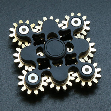 Bitopbi Pure Brass Fidget Spinner Gears Linkage Fidget Gyro Toy Metal Diy Hand Spinner Spins Long Time Edc Focus Meditation Brea