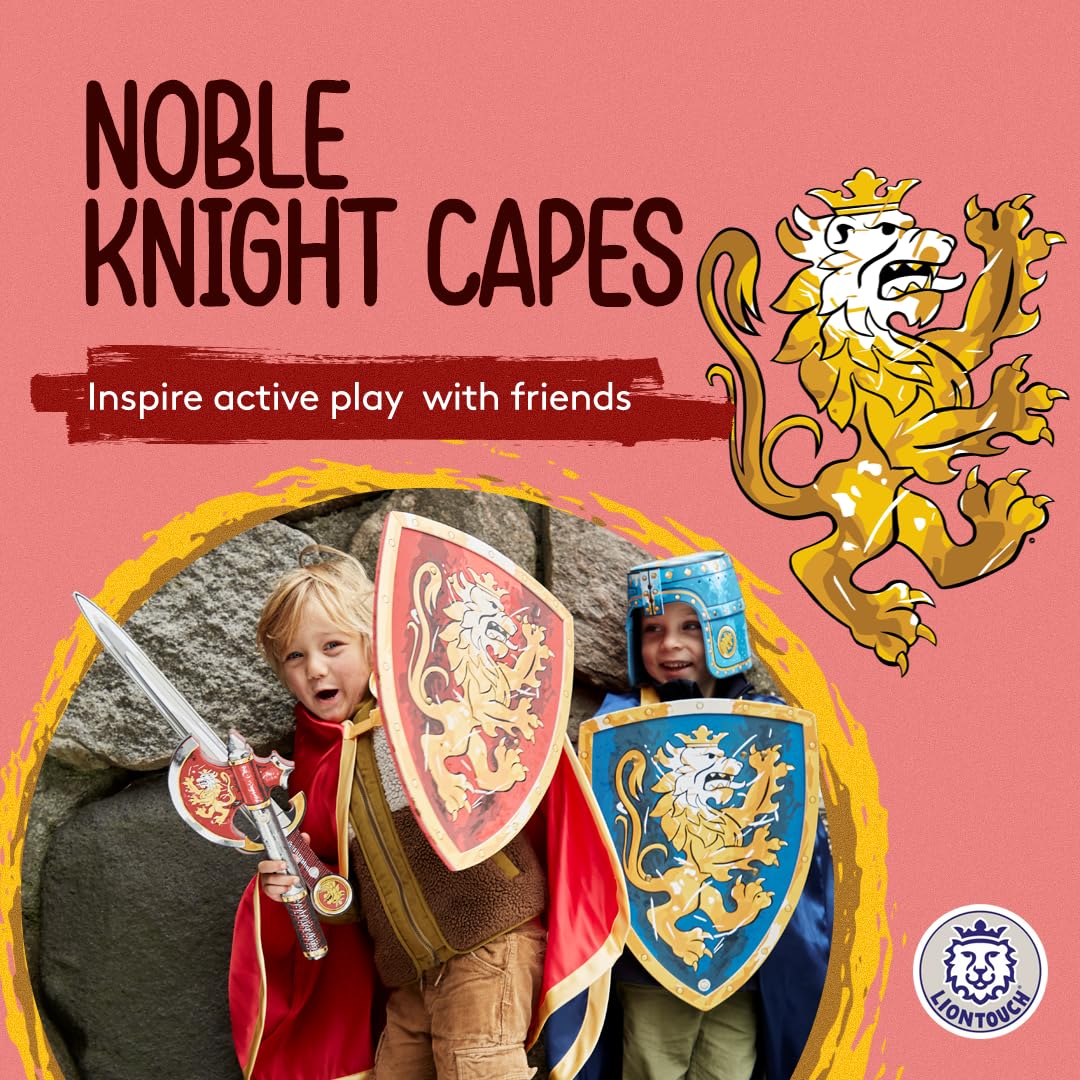 Liontouch - Noble Knight Cape for Boys, Blue & Red | Age 3-8 Years - One Size Fits All | Medieval Pretend Play Toy Cloak for Kid