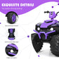 Costzon Kids ATV 12V Electric Vehicle, Purple, LED Lights, Horn, Music, Treaded Tires, Ride-On Car for Boys & Girls