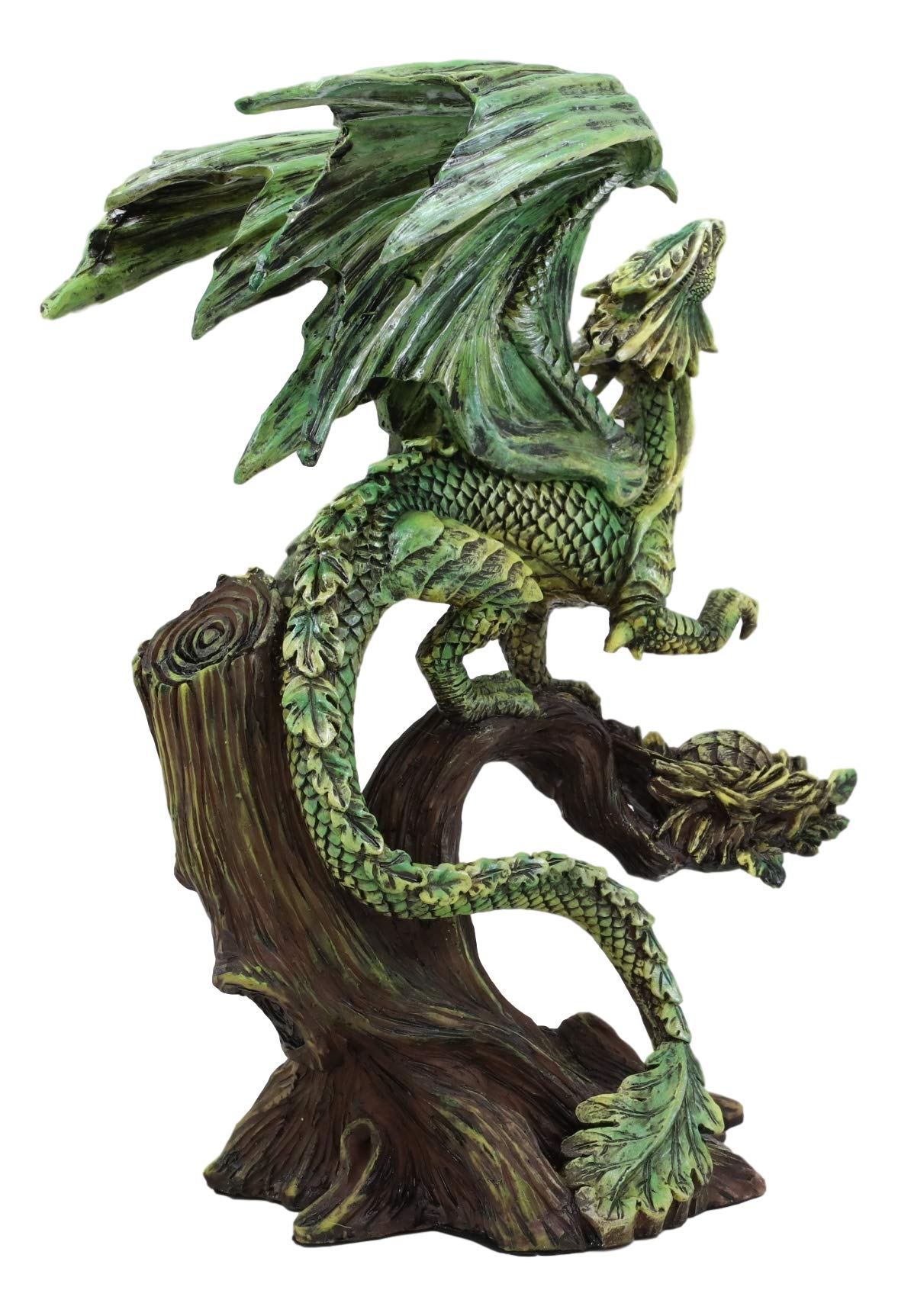 Ebros Dryad Gaia Tree Ent Earth Dragon Perching On Branch Collectible Statue Mythical Fantasy Age of Dragons Behemoth Figurine Artwork by Anne Stokes (mature-themed Mother)