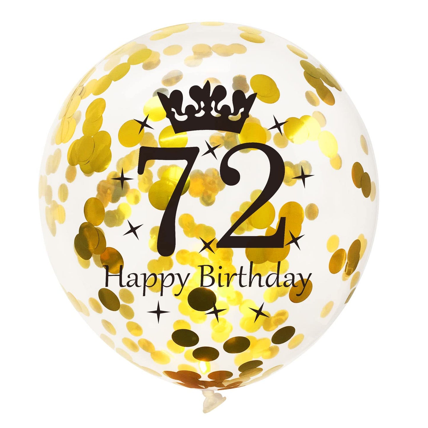 Shuntai 72Nd Birthday Balloon Gold And Black 72Nd Birthday Decorations For Men Women Latex Confetti Balloons 72 Year Old Theme B