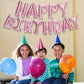 Accevo Pink Foil Happy Birthday Banner - 16 Inch Aluminum Balloons for Kids & Adults Birthday Decorations
