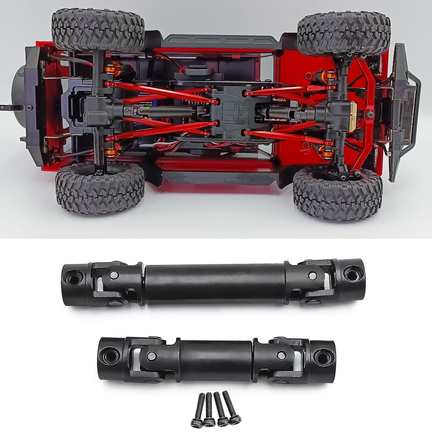 Benedict Harry 1Pair Steel Driveshaft Transmission Shaft for RC 1:18 TRX4-M Crawler Upgrade