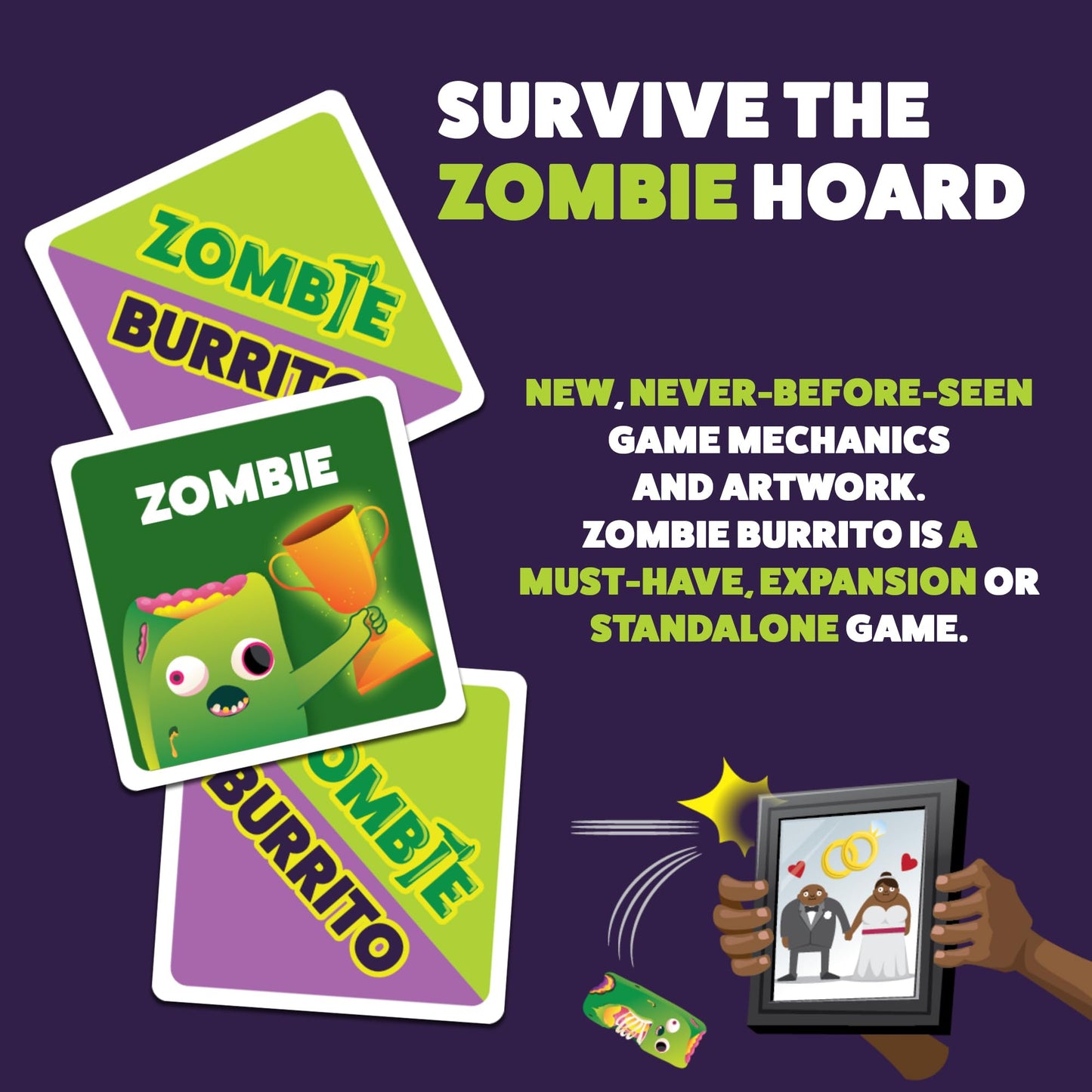 Zombie Burrito by Exploding Kittens - 3-6 Players - Ages 7+ - 15 Minutes to Play - Dodgeball Zombie Card Game - Party Game  Family Game Night  Kid and mature-themed Card Game