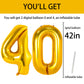 Large Gold 40 Balloon Number, 40Th Birthday Decorations, Foil Mylar Big Helium Numbers Balloons For Birthday Anniversary Decorat