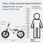 SEREED Toddler Balance Bike for 2-5 Years, No Pedal, Tool-Free Adjustment, Customizable with Stickers, White