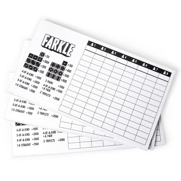 Brybelly Farkle Scorecards - Set Of 75 Replacement Score Sheets For Farkle Dice Games For Up To 8 Players