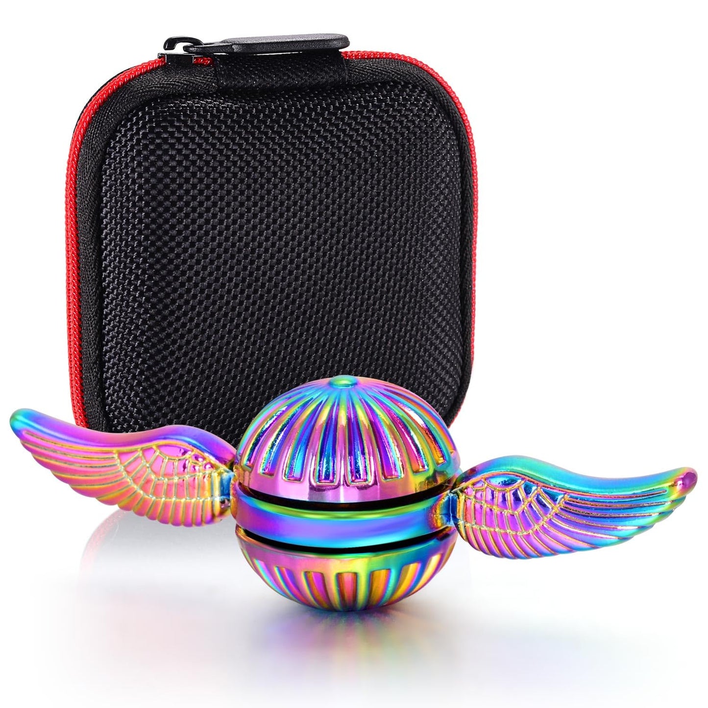 Solid Metal Sphere Fidget Spinner Iridescent Sensory Hand Finger Spinning Toy ADD ADHD Stress Relief Anxiety Relieves Reducer fo