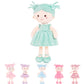 Onetoo Plush Rag Doll My First Baby Doll Soft Baby Doll For Girls Sleeping Cuddle Buddy Doll Wear Green Dress White Polka Dot 14'(Milly Series)