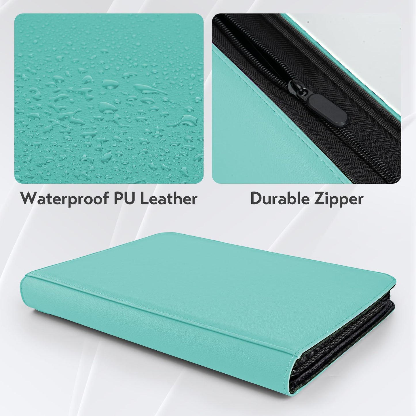 Card Binder 9 Pocket for 360 Cards - enhanced Trading Card Binder with Sleeves Protection  Side Loading Collection for TCG  MTG  YGO  One Piece Collectible Cards (Blue)