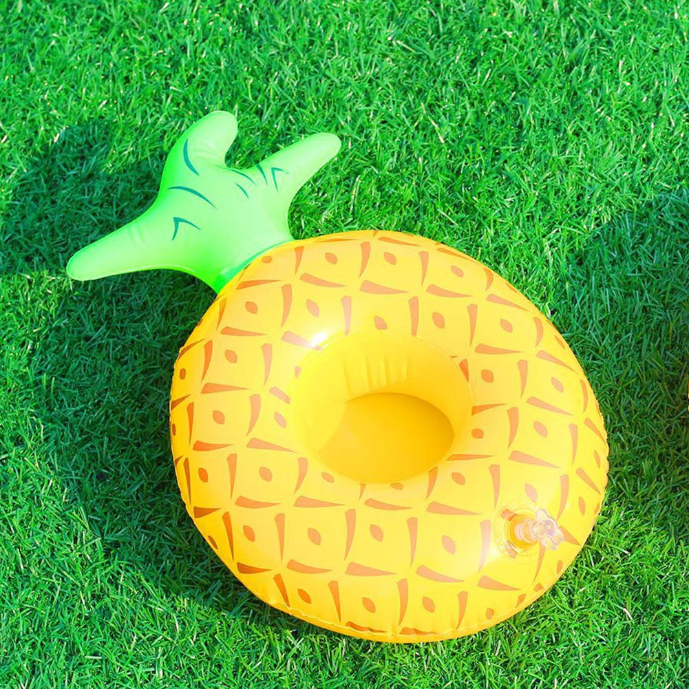 Inflatable Drink Holder 3 Pack Pineapple Drink Pool Floats Cup Holders For Summer Pool Party, Variety Shape To Choose