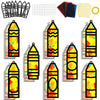 32 Sets Back to School Crayon Suncatchers Craft Kit DIY Window Stained Glass Effect Crayons Paper Crafts for Home School Classro